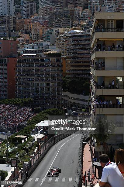 Charles Leclerc of Monaco driving the Scuderia Ferrari SF-25 on track during the F1 Grand Prix of Monaco at Circuit de Monaco on May 25, 2025 in...