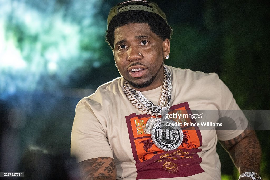 Lucci Rapper Pink Rapper YFN Lucci attends YFN Lucci Single Release + Block Party Event ...
