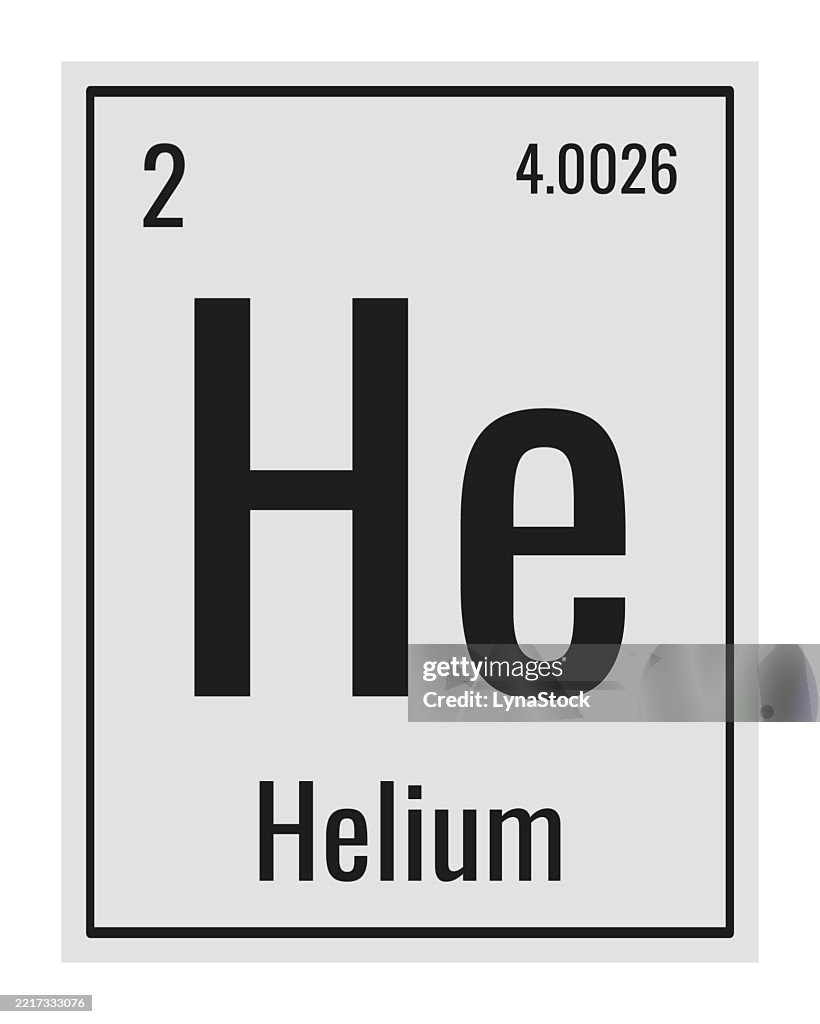 Hellium Sign Helium Symbol Chemical Element Of The Periodic Table Vector ...