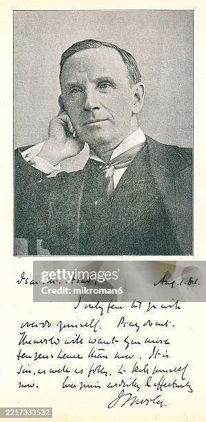 portrait of john morley, viscount morley (born dec. 24, 1838) an english liberal statesman who was a friend and official biographer of w.e. gladstone and who gained fame as a man of letters, particularly as a biographer - viscount stock pictures, royalty-free photos & images