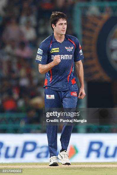 Will Rourke Will O’Rourke of of Lucknow Super Giants celebrates the wicket of ...