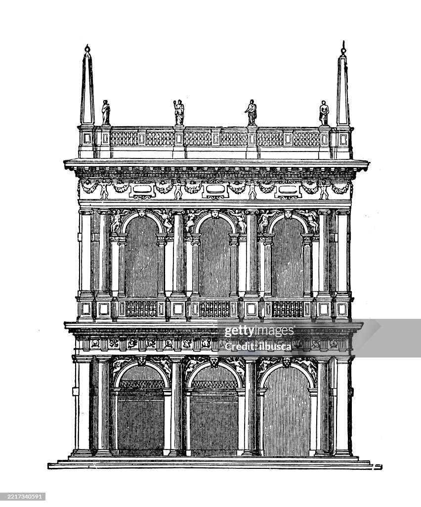 Italian Library Front Architecture Italian Library Of St Mark High-Res Vector Graphic - Getty ...