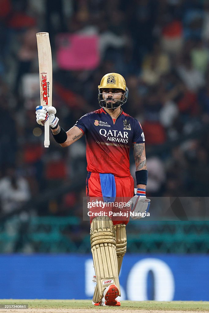 Virat Kohli Of Royal Challengers Bengaluru Celebrates After Scoring A virat-kohli-of-royal-challengers-bengaluru-celebrates-after-scoring-a