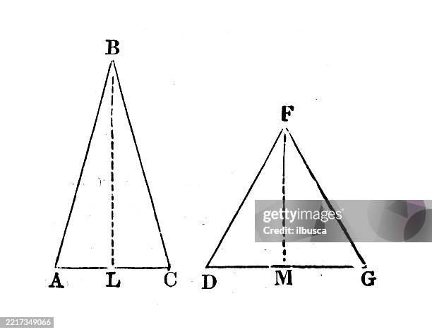 Math Iconic Figure Vintage Geometry And Maths Figures And Diagrams High-Res Vector Graphic ...