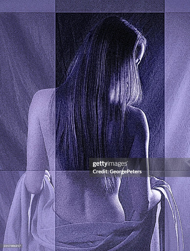 Beautiful woman's bare back