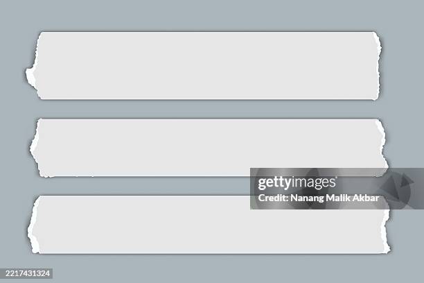 white and gray paper torn set - ripped headlines stock illustrations
