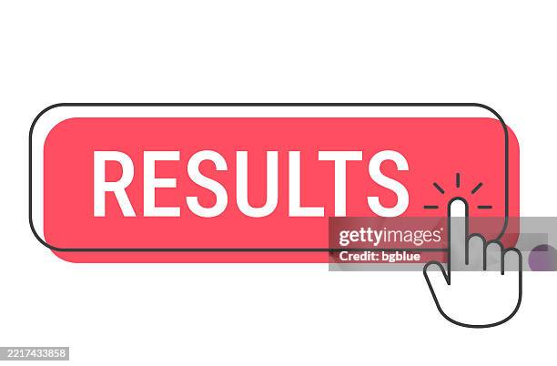 results - click button with hand cursor on white background - input output stock illustrations