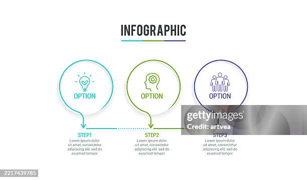 infographic element - 3 sections stock illustrations