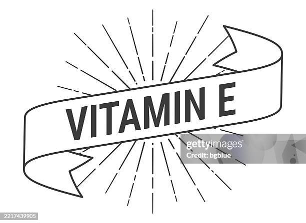 vitamin e - banner with sunbursts on white background - vitamin e stock illustrations