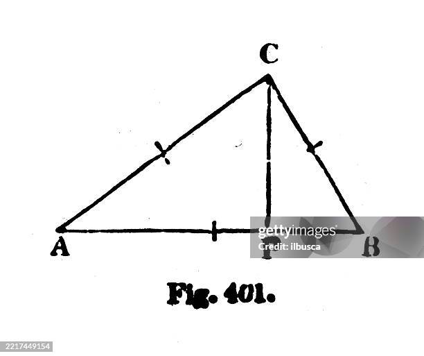 vintage geometry and maths figures and diagrams - triangle diagram stock illustrations