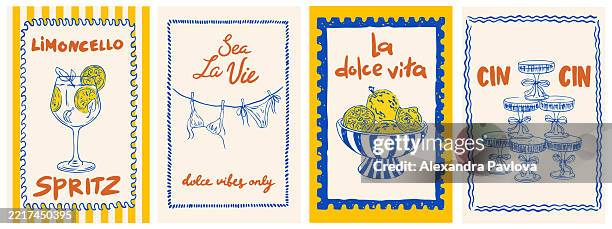 3030_poster_summer01 - painting art stock illustrations