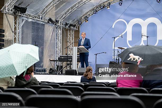 Wolfram Weimer, Minister of State for Culture and the Media, speaks at the ceremony to mark the 200th anniversary of the Museum Island. The island...