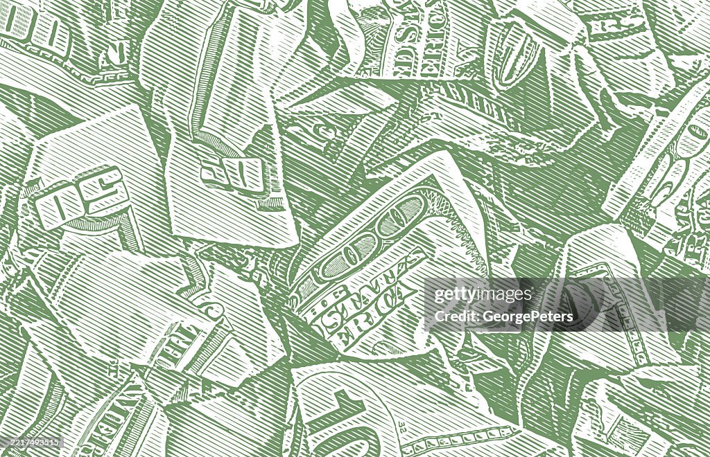 Crumpled US Paper Currency