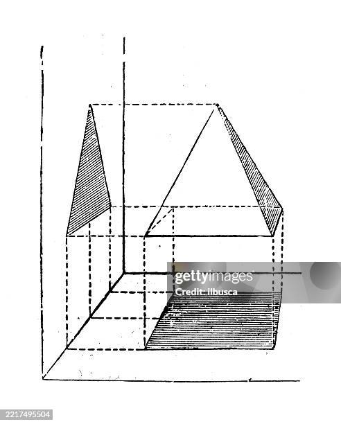 vintage geometry and maths figures and diagrams - mathematical function stock illustrations