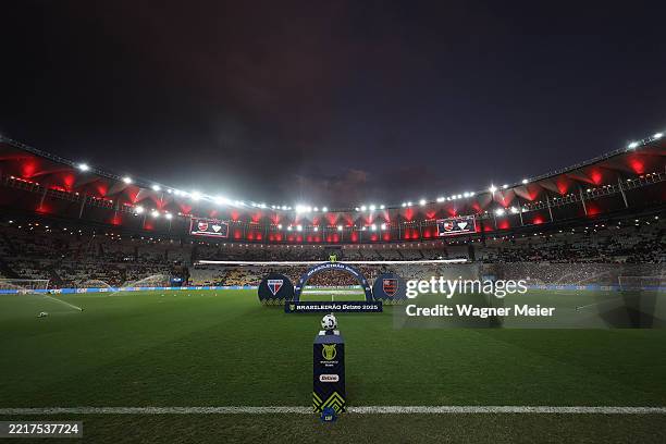 General view of the stadium prior to the match between Flamengo and Fortaleza as part of Brasileirao 2025 at Maracana Stadium on June 1, 2025 in Rio...