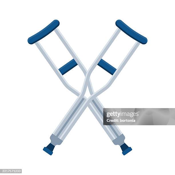 crutches mobility aid icon - disability independence stock illustrations