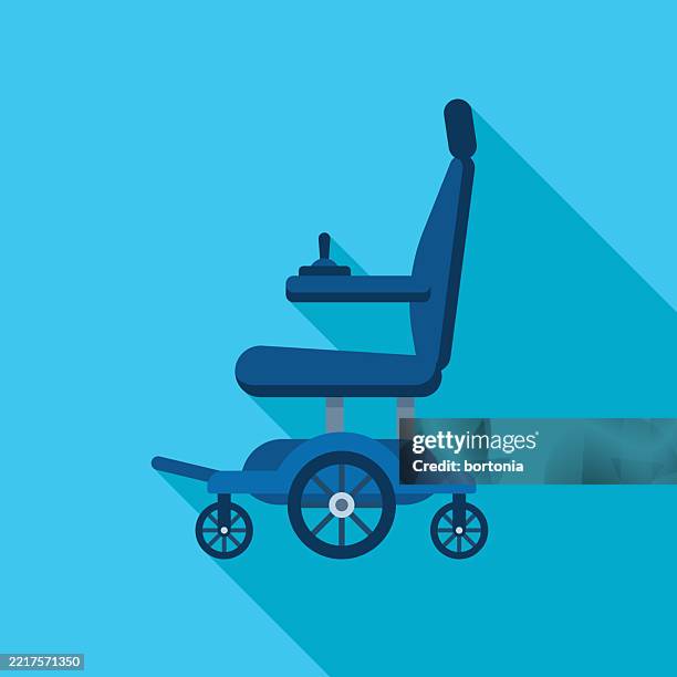 motorized electric wheelchair mobility aid icon - electric motor stock illustrations
