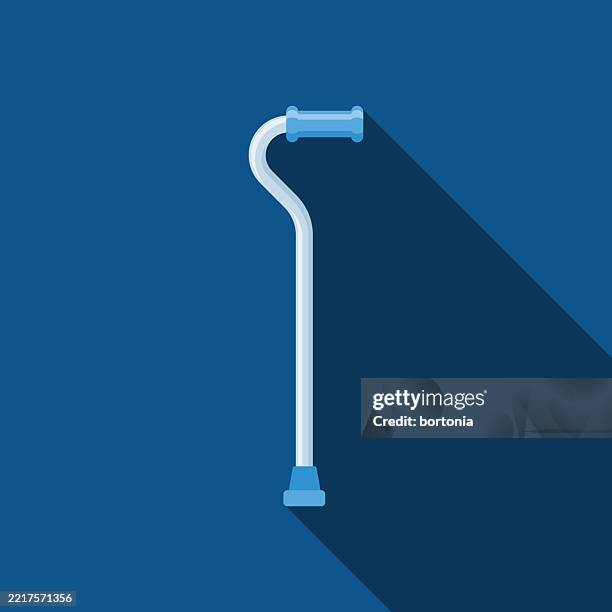 offset handle cane mobility aid icon - offset stock illustrations