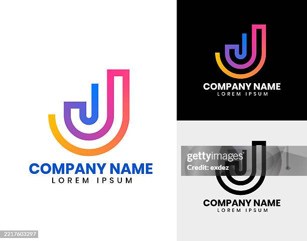 j letter based logo set - generic-face-icon stock illustrations