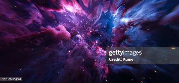 Vibrant Purple and Pink Space Nebula Background with Dynamic Swirls