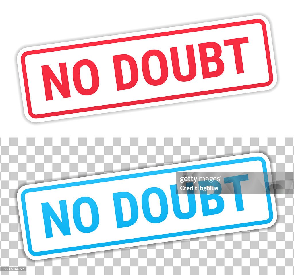 No Doubt Red And Blue Labels On Blank Background High-Res Vector ...