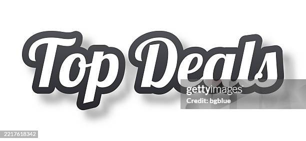 top deals - 3d text with shadow on white background - elevate logo stock illustrations