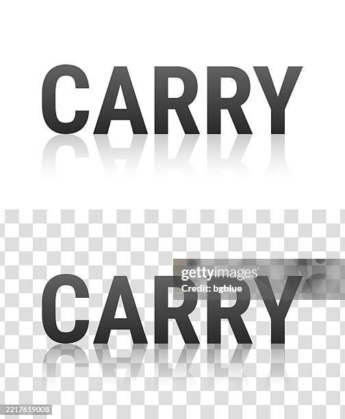 carry - text with reflection on transparent background - touching mirror stock illustrations