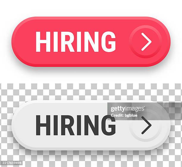 hiring - 3d click web buttons on blank background - enrollment stock illustrations