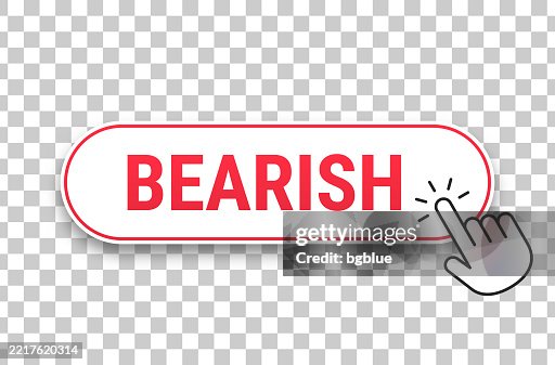 Bearish - 3D click web button with hand cursor on blank background Bearish - 3D click web button with hand cursor on blank background