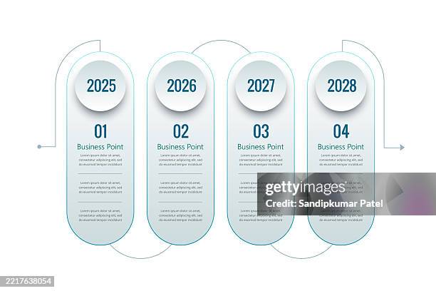 ilustraciones, imágenes clip art, dibujos animados e iconos de stock de plantilla de infografía empresarial. recorrido de la línea de tiempo de 4 pasos. - columna arquitectónica