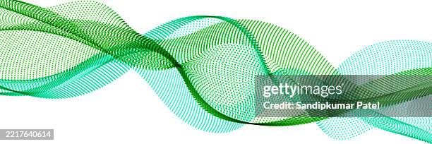 blue and green wavy transparent wave flow on a white background. - fresh bedding stock illustrations