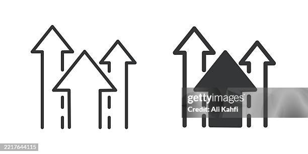 statistics thin line and glyph solid icon. editable stroke and perfect pixel isolated on transparent background - value stream stock illustrations