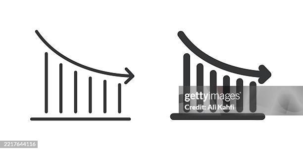 statistics thin line and glyph solid icon. editable stroke and perfect pixel isolated on transparent background - low interest rate stock illustrations