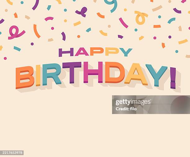 ilustrações de stock, clip art, desenhos animados e ícones de happy birthday confetti party celebration - aniversário