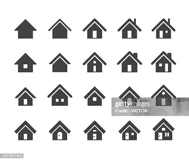 home icons - classic series - modern cabin stock illustrations