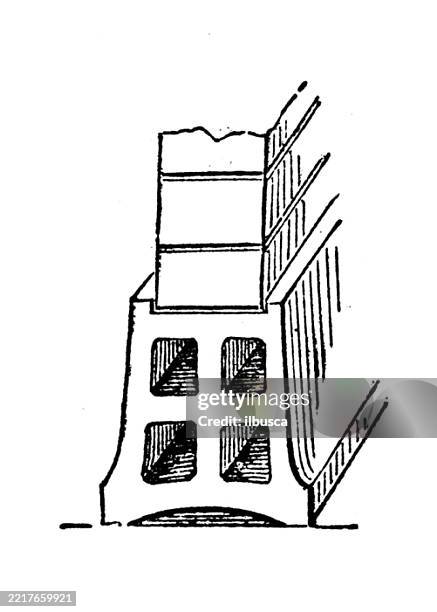 theory of architecture: foundations and drains - building foundations stock illustrations