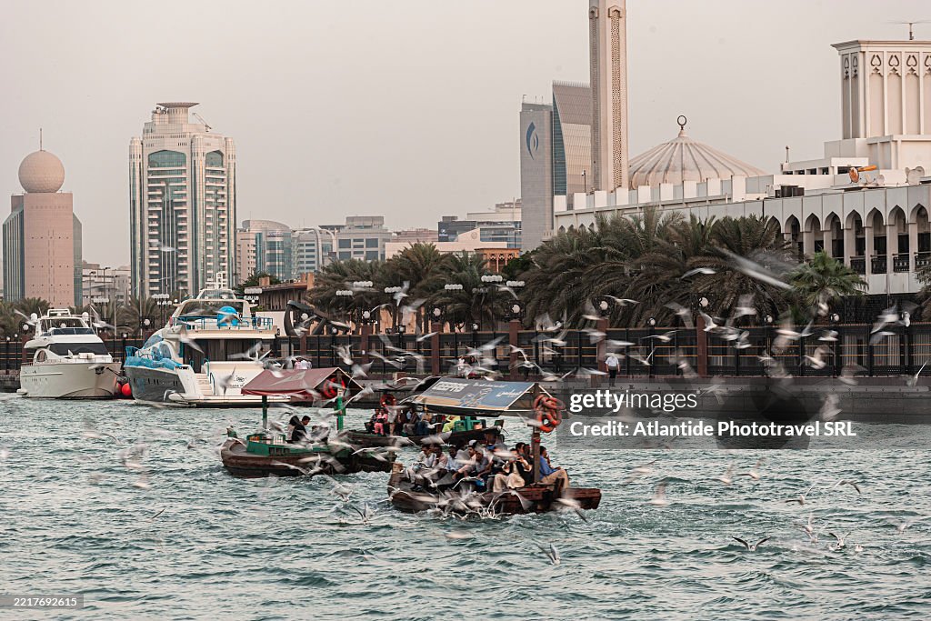 View Of Abras In Dubai Creek