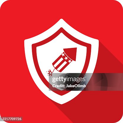 Shield Firework Icon Silhouette Shield Firework Icon Silhouette