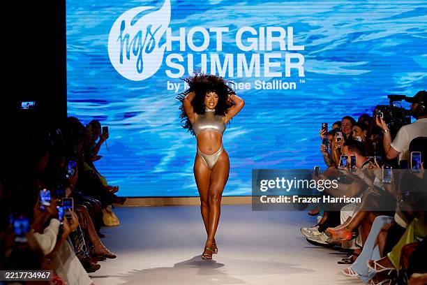 Megan Thee Stallion walks the runway at Hot Girl Summer by Megan Thee Stallion during Paraiso Miami Swim Week at The Paraiso Tent on May 29, 2025 in...