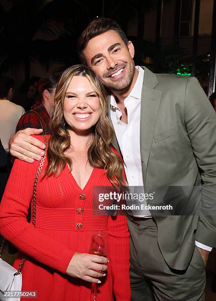 Lindsay Liles and Jonathan Bennett attend Hallmark Media's Emmys FYChristmas event with “Holiday Touchdown: A Chiefs Love Story” and “Finding Mr....