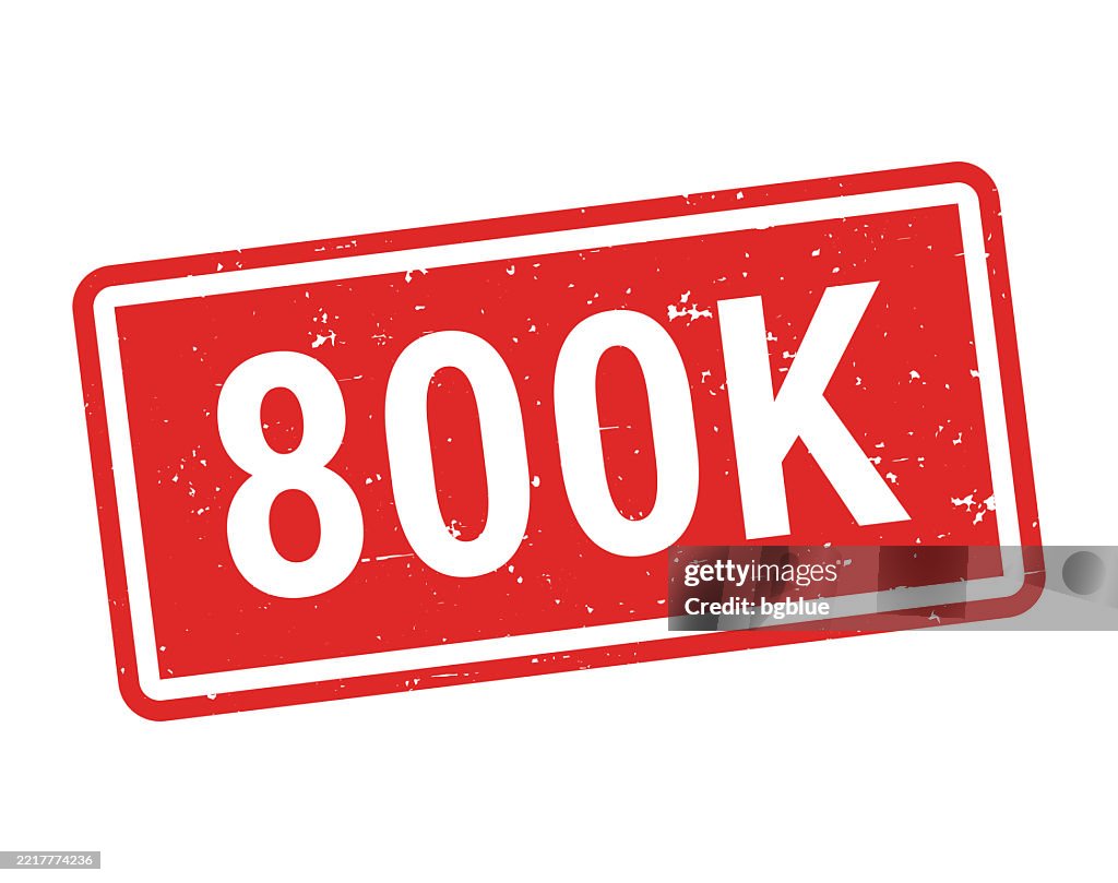 800k - Timbro di gomma rosso su sfondo bianco