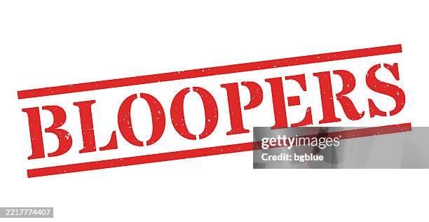 bloopers - red rubber stamp on blank background - vintage television white background stock illustrations