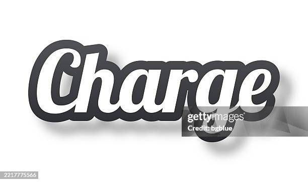 charge - 3d-text mit schatten auf weißem hintergrund - kabelloses-laden-von-gerät-zu-gerät stock-grafiken, -clipart, -cartoons und -symbole