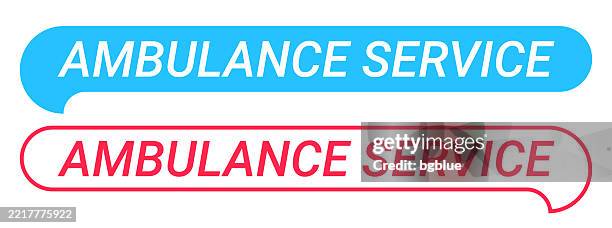 ambulance service - blue and red speech bubble on white background - dialing 911 stock illustrations
