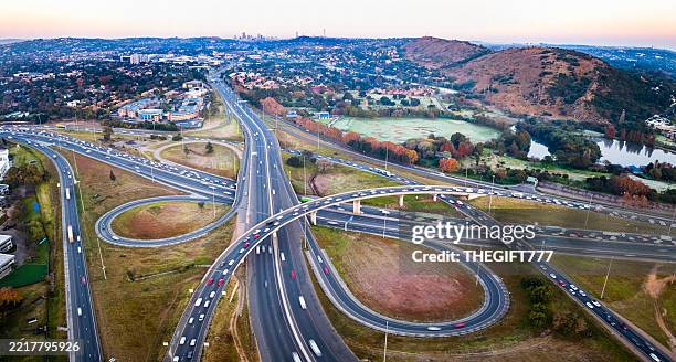 gillooly's interchange in johannesburg - school traffic stock pictures, royalty-free photos & images