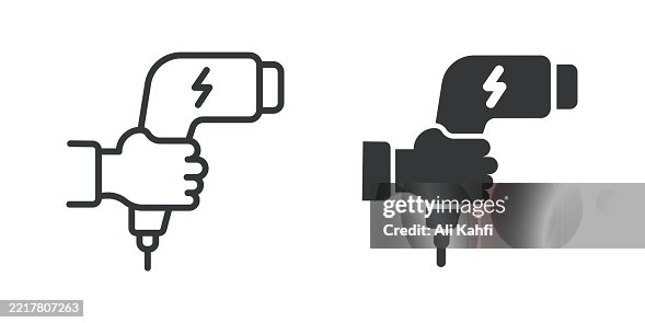 Ev Charging thin line and glyph solid icon. Editable stroke and perfect pixel isolated on transparent background Ev Charging thin line and glyph solid icon. Editable stroke and perfect pixel isolated on transparent background