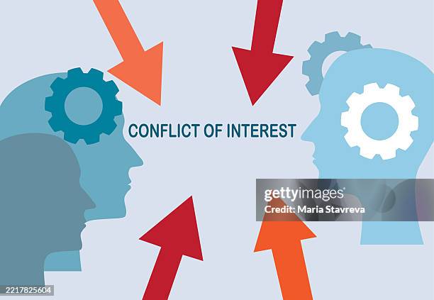 conflict of interest concept - conflict stock illustrations