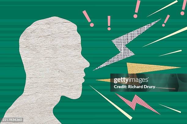 a human head booming out a loud message - 1 zusatzartikel zur verfassung der vereinigten staaten stock-fotos und bilder
