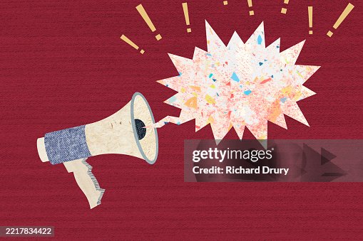 A megaphone booming out a loud message A megaphone booming out a loud message