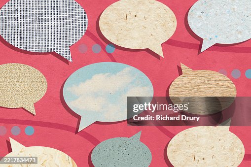 Several speech bubbles with different information inside Several speech bubbles with different information inside